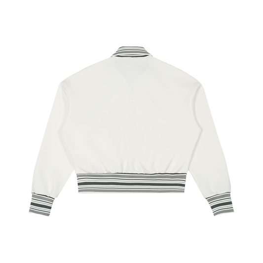 Striped Rib Collar Zip Jacket D o n e s t a t e