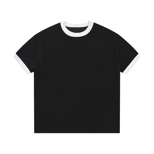 Contrast Edge Ribbed Crewneck T-Shirt D o n e s t a t e