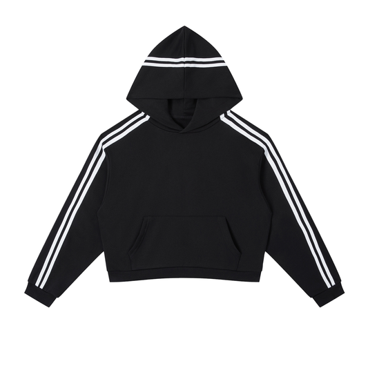 Contrast Side Stripe Cropped Hoodie ODMPOD