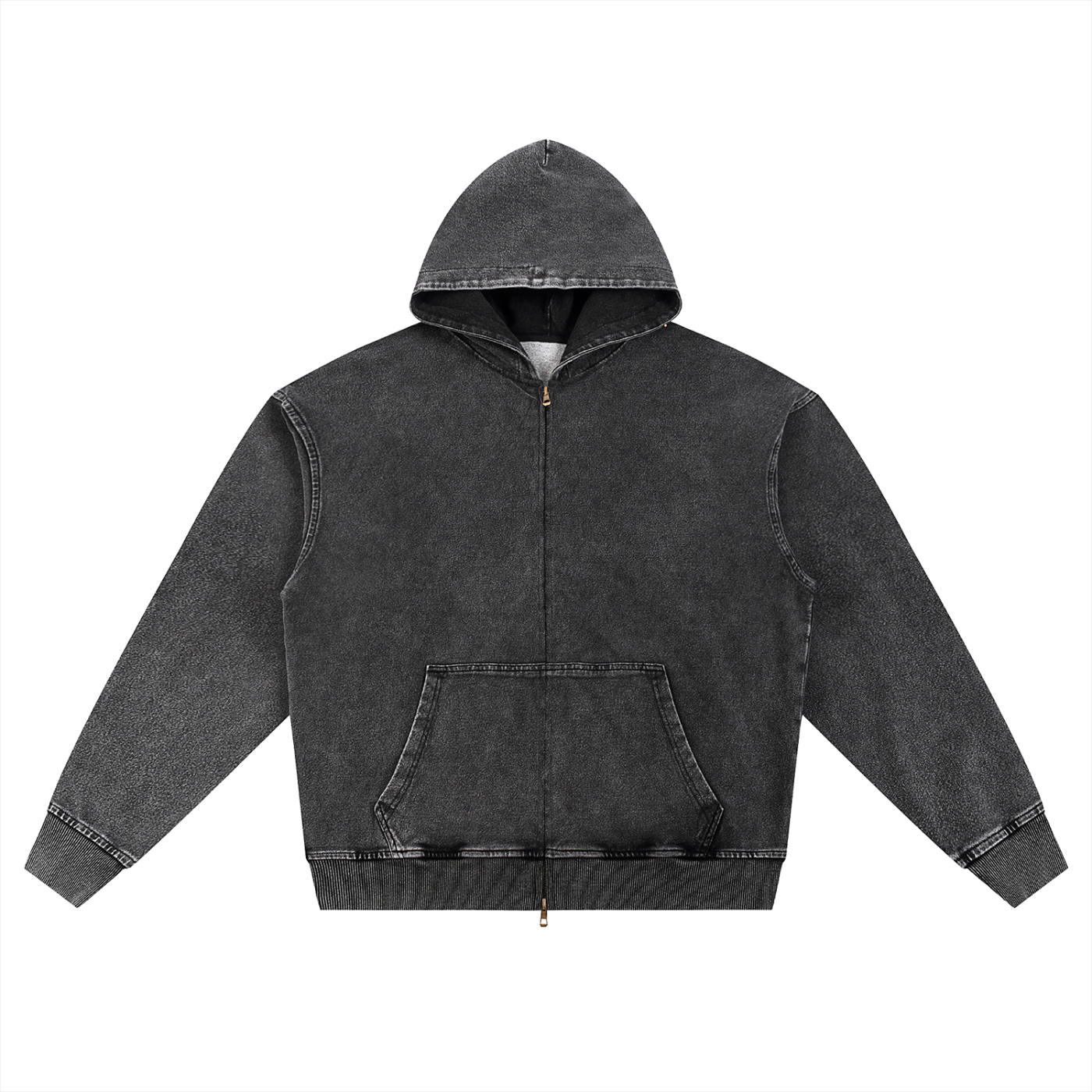 Snow Wash Oversized Zip-Up Hoodie D o n e s t a t e