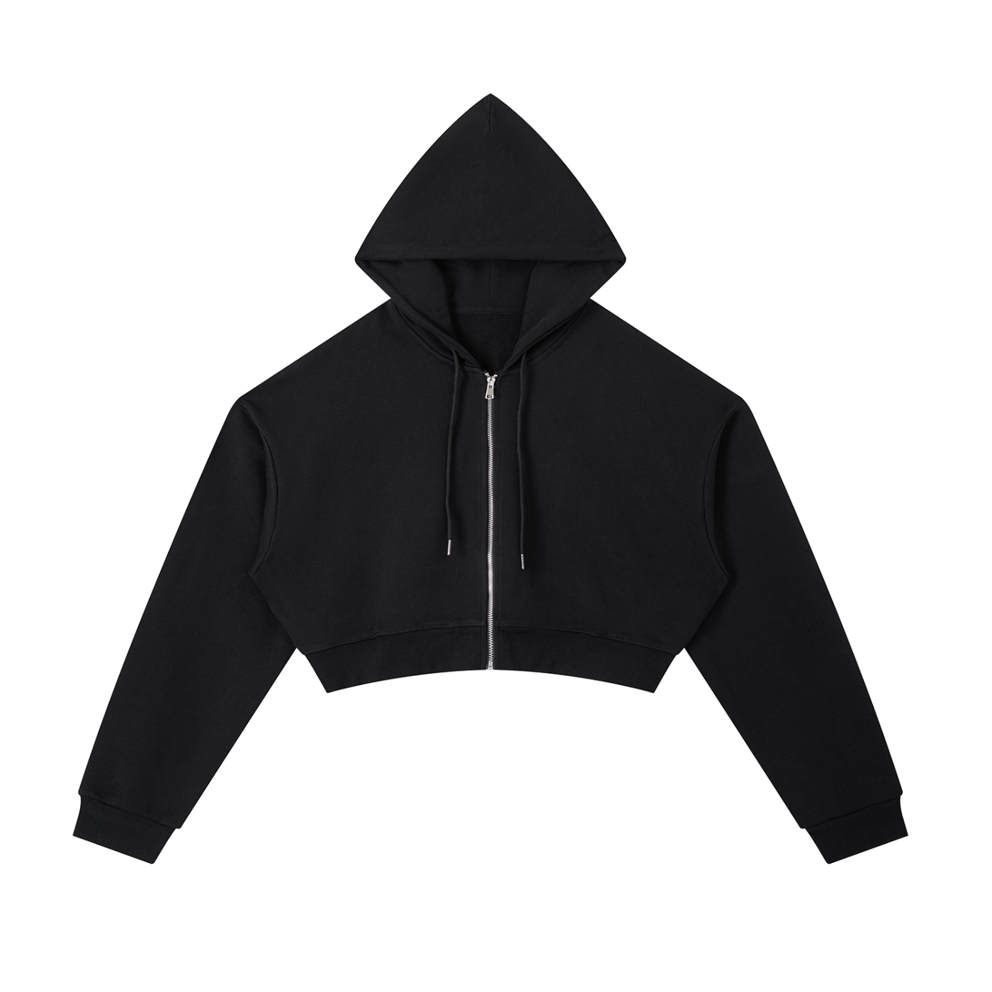 Essential Cropped Zip-Up Hoodie D o n e s t a t e