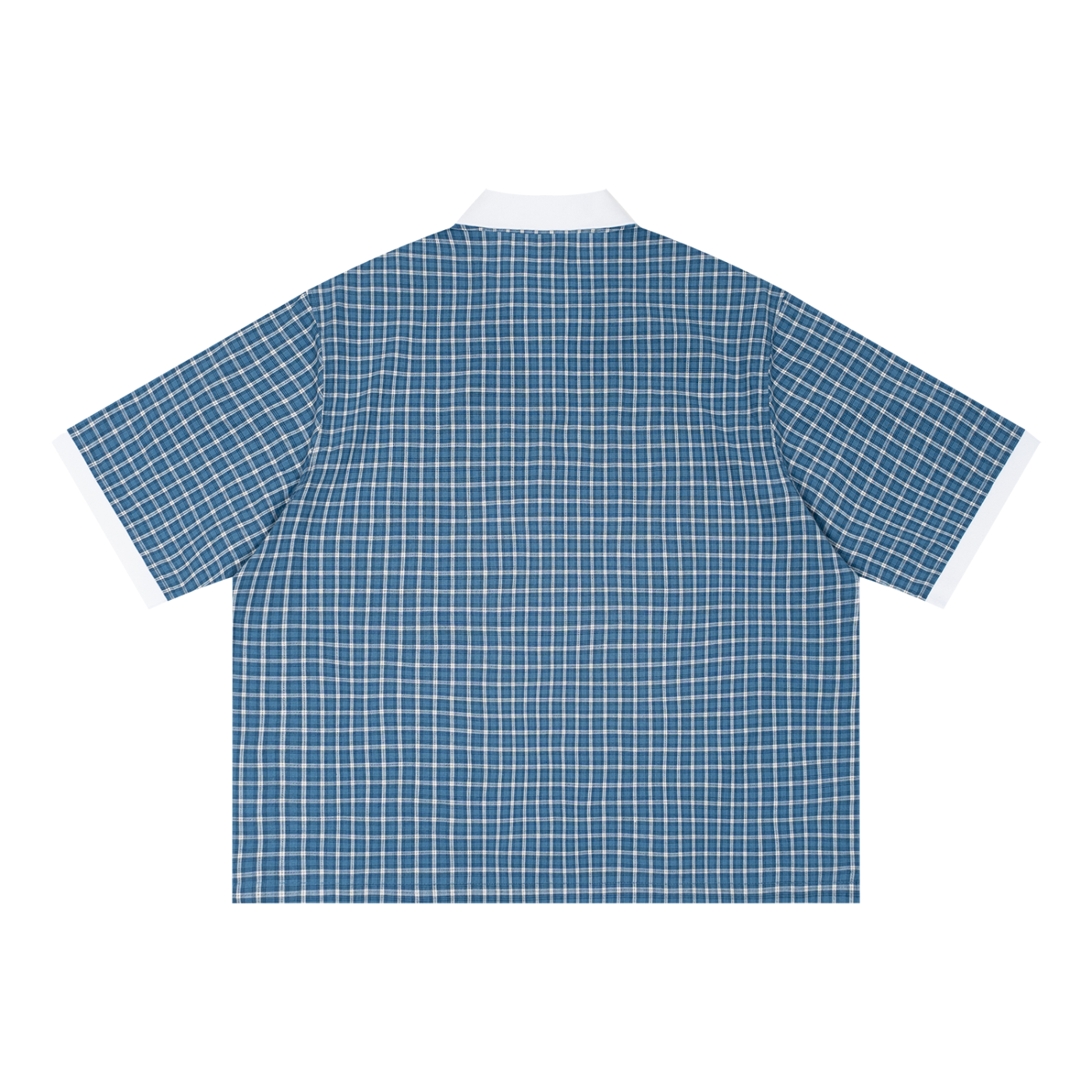 Unisex Boxy Plaid Color Block Polo Shirt ODMPOD
