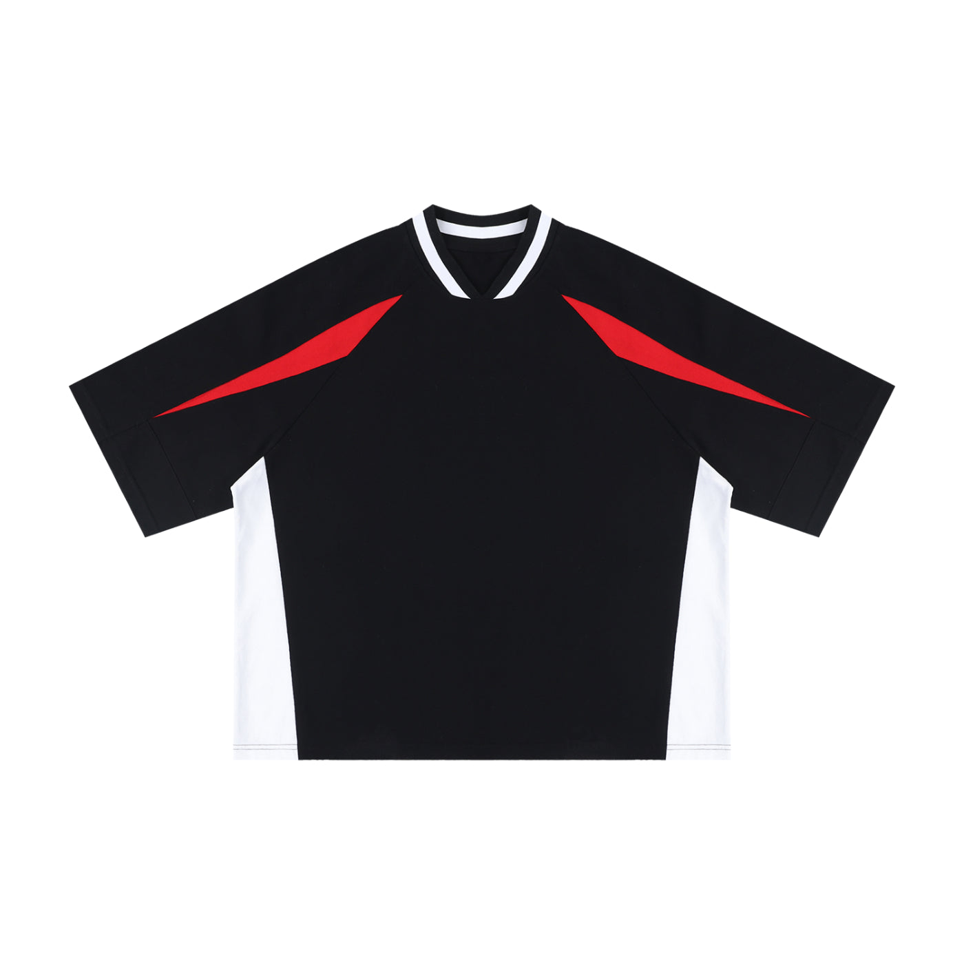 Unisex Oversized Color Block V-Neck T-Shirt