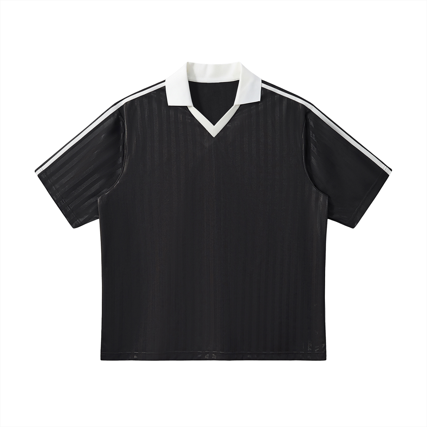Contrast Collar Striped Soccer Jersey D o n e s t a t e