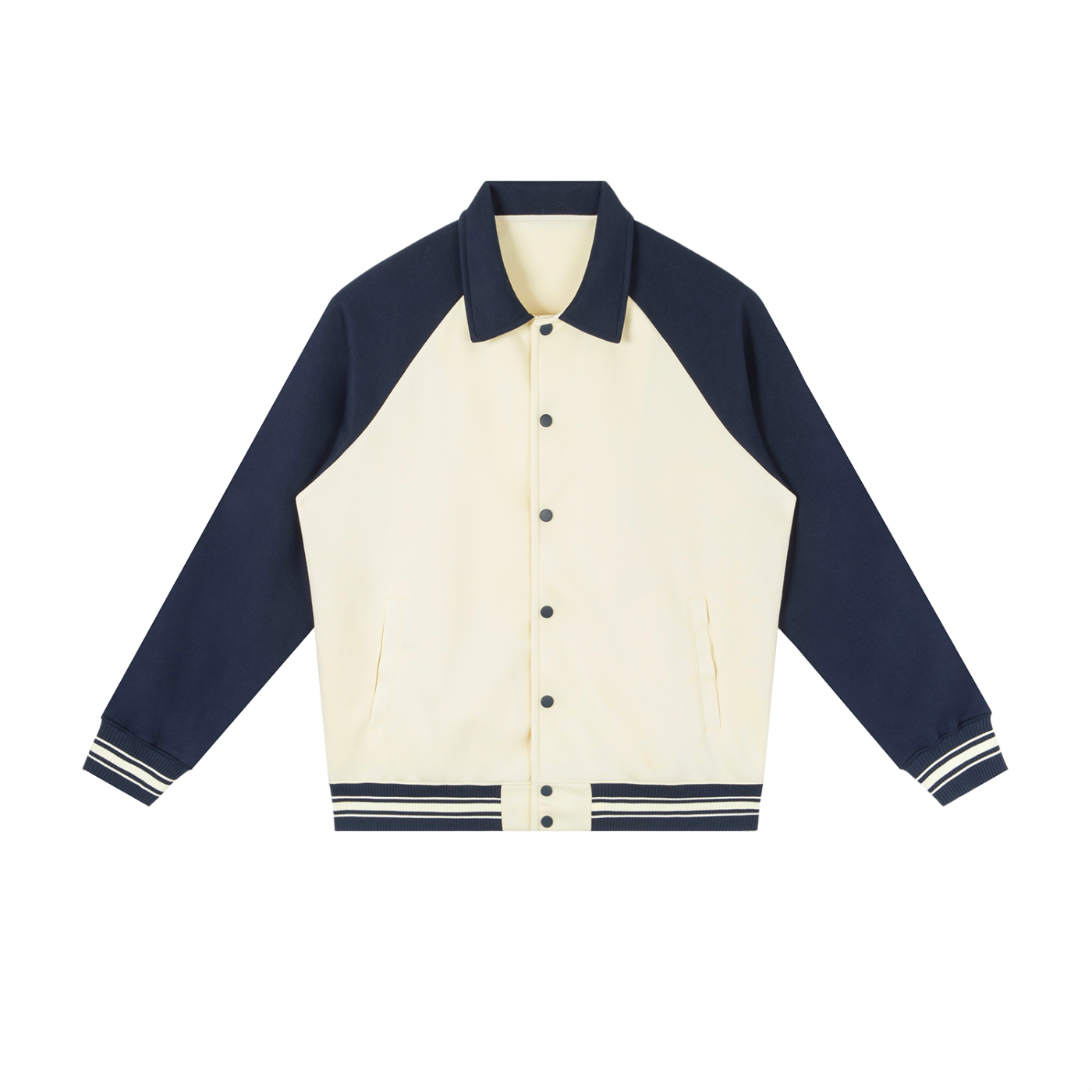 Contrast Raglan Sleeve Baseball Jacket D o n e s t a t e