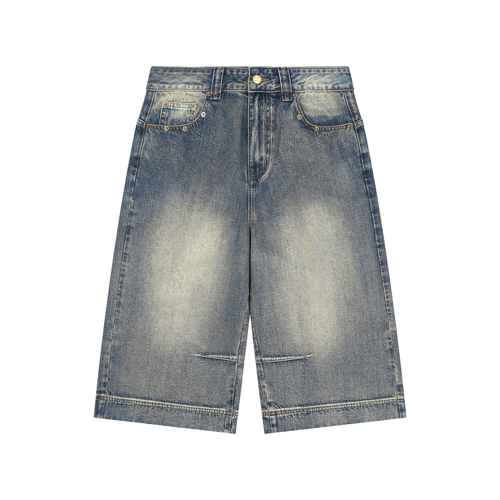 Vintage Wash Baggy Denim Shorts ODMPOD