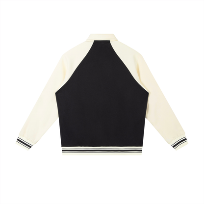 Contrast Raglan Sleeve Baseball Jacket D o n e s t a t e