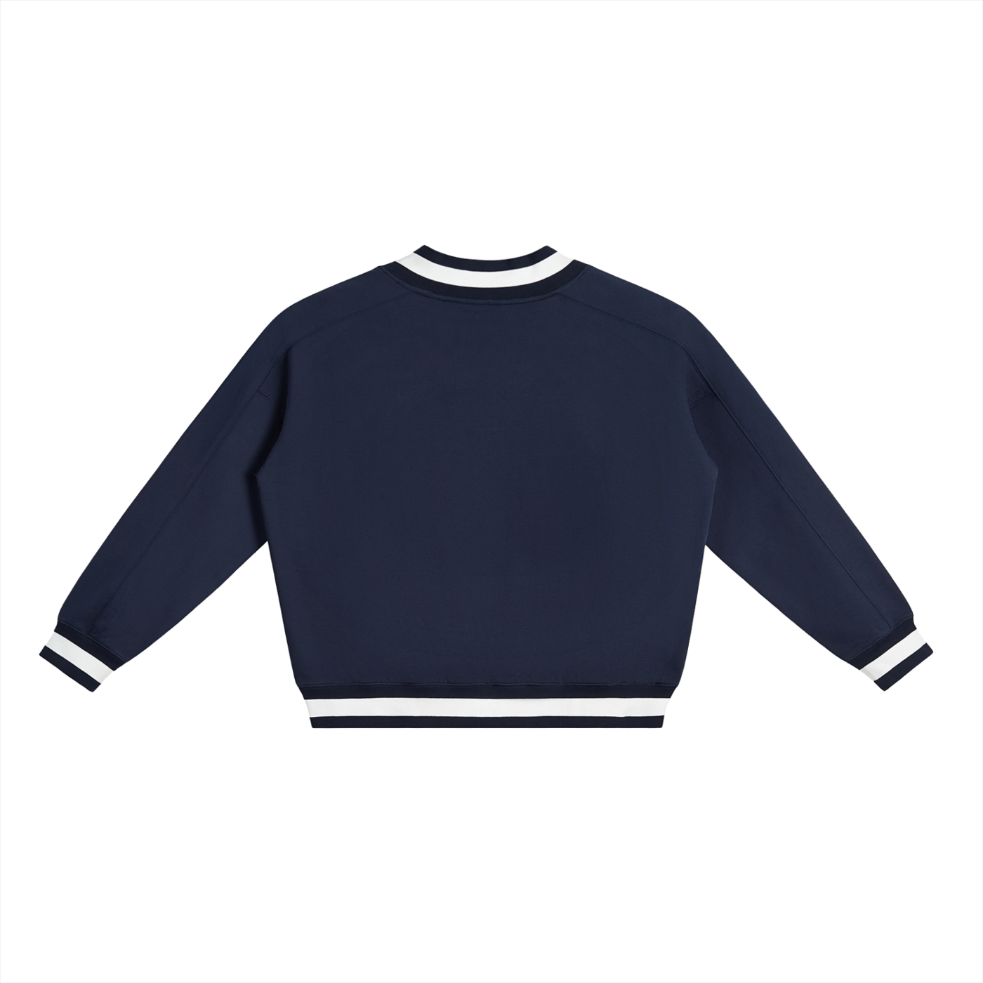 V-Neck Contrast Collar Boxy Sweatshirt D o n e s t a t e