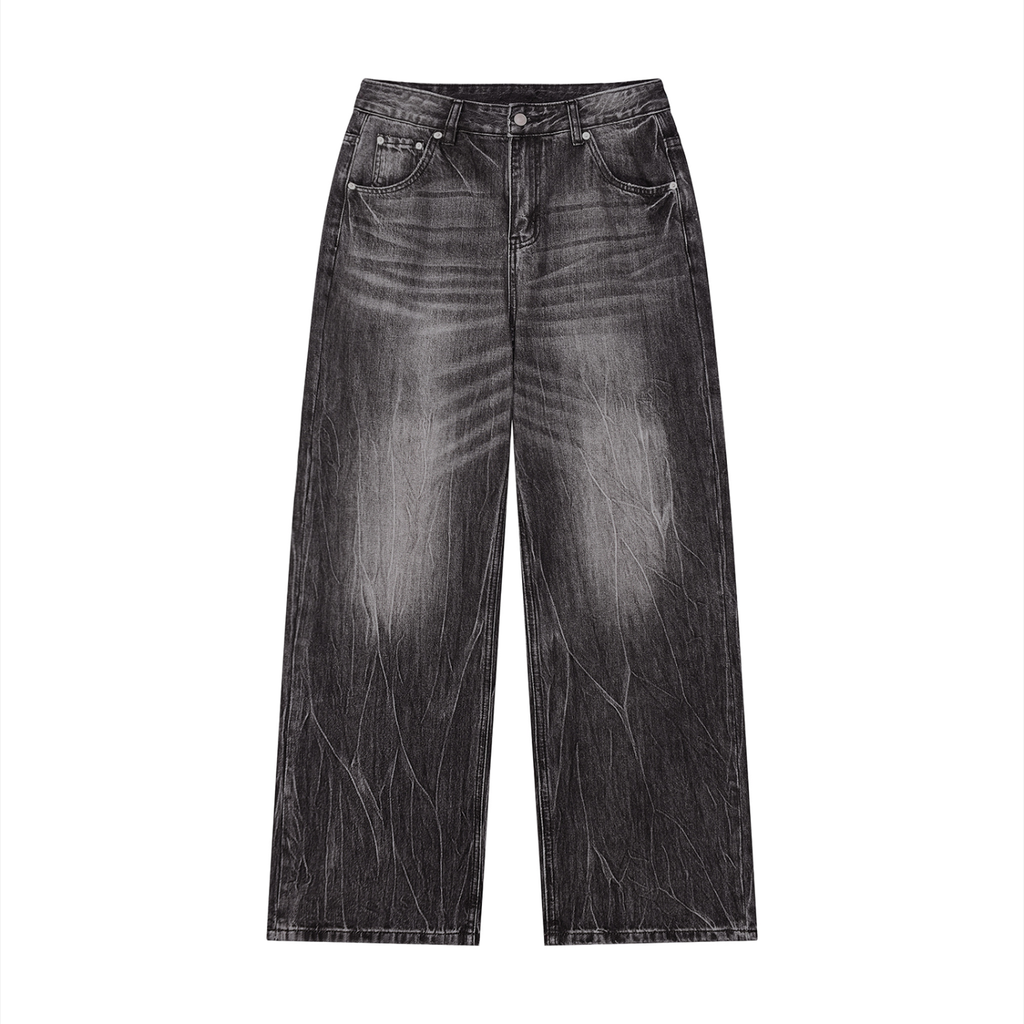 Men’s Vintage Wash Wide Leg Jeans ODMPOD