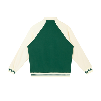 Contrast Raglan Sleeve Baseball Jacket D o n e s t a t e
