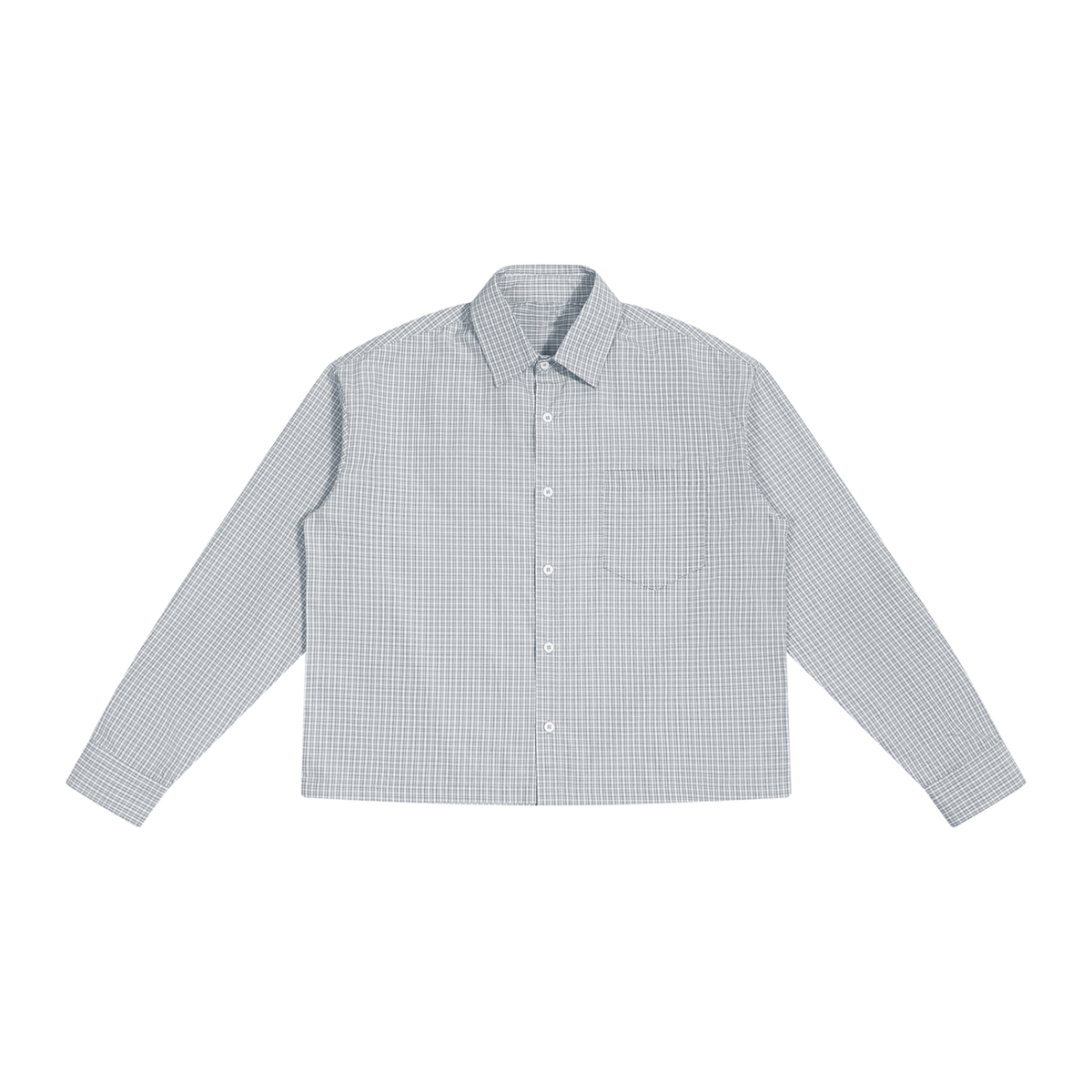 Unisex Boxy Plaid Long Sleeve Shirt ODMPOD