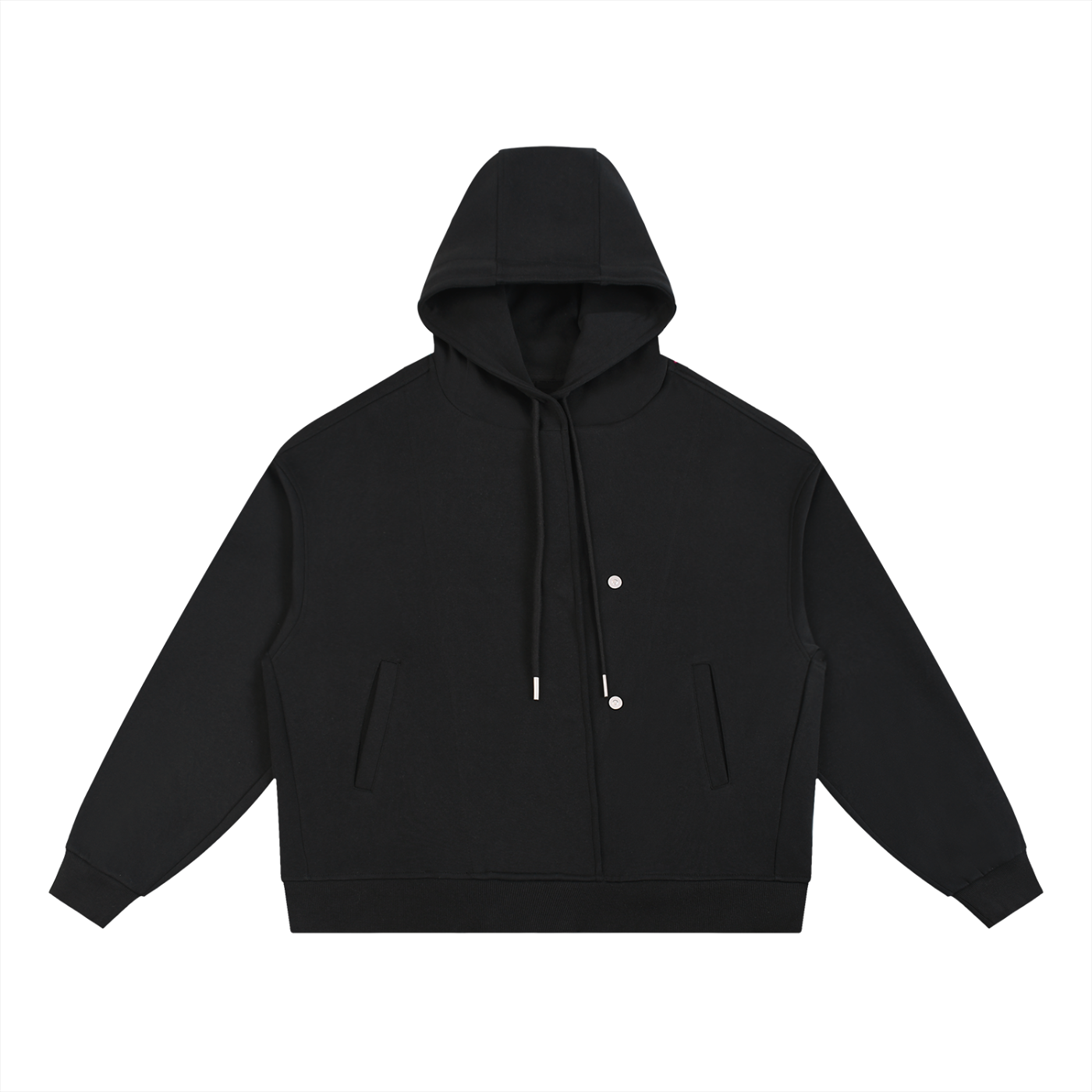 Boxy Button Placket Hoodie D o n e s t a t e