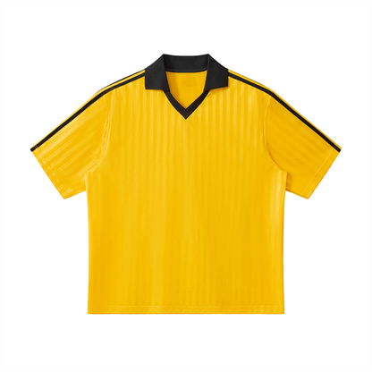 Contrast Collar Striped Soccer Jersey D o n e s t a t e