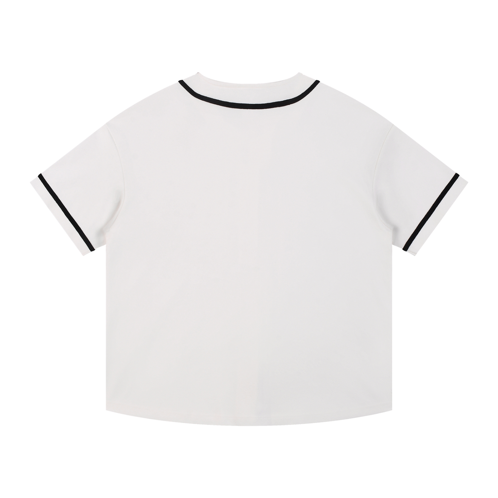 Contrast Piped Button-Up Jersey