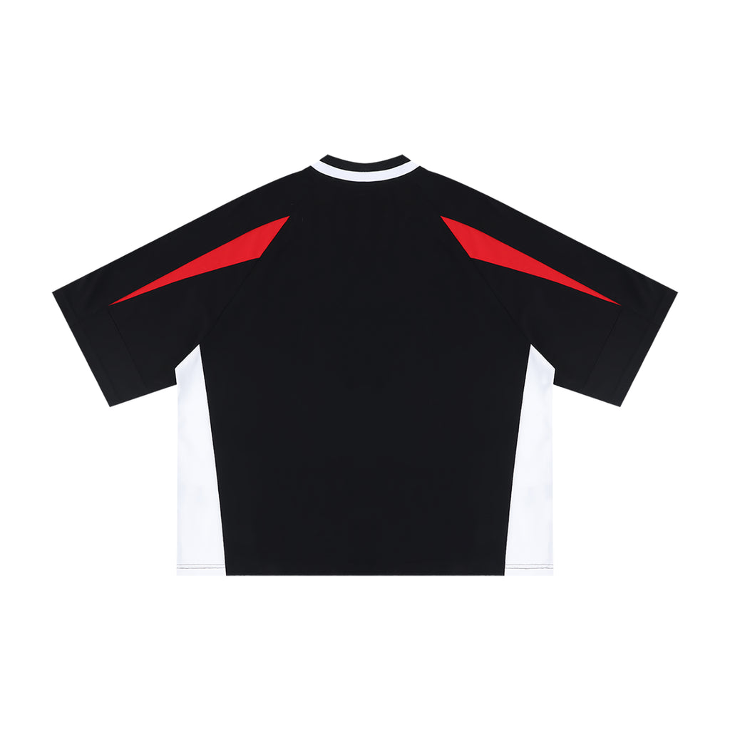 Unisex Oversized Color Block V-Neck T-Shirt