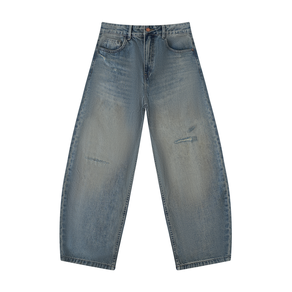 Men's Distressed Barrel Leg Jeans - D o n e s t a t e