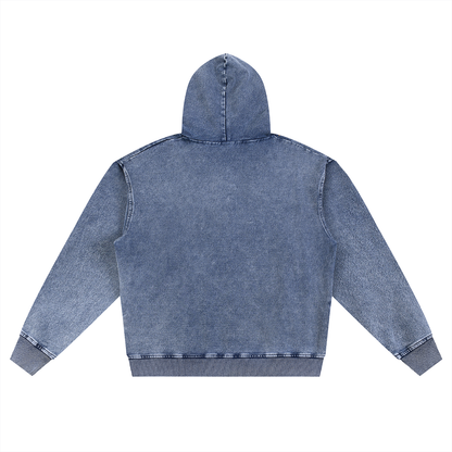 Snow Wash Oversized Zip-Up Hoodie D o n e s t a t e