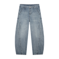 Men's Vintage Wash Barrel Leg Jeans ODMPOD