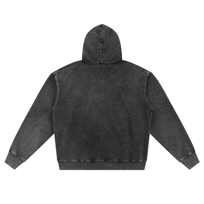 Snow Wash Oversized Zip-Up Hoodie D o n e s t a t e