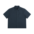 Navy short-sleeve shirt with a pocket on a white background