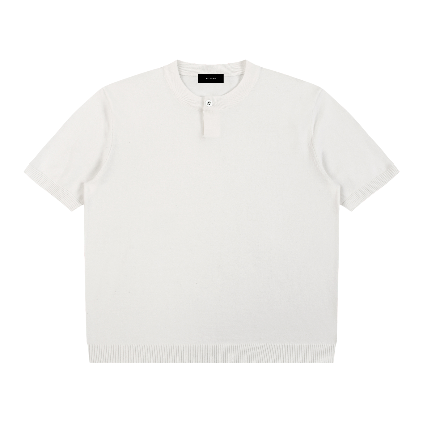 Cotton Knit Short Sleeve Henley T-Shirt