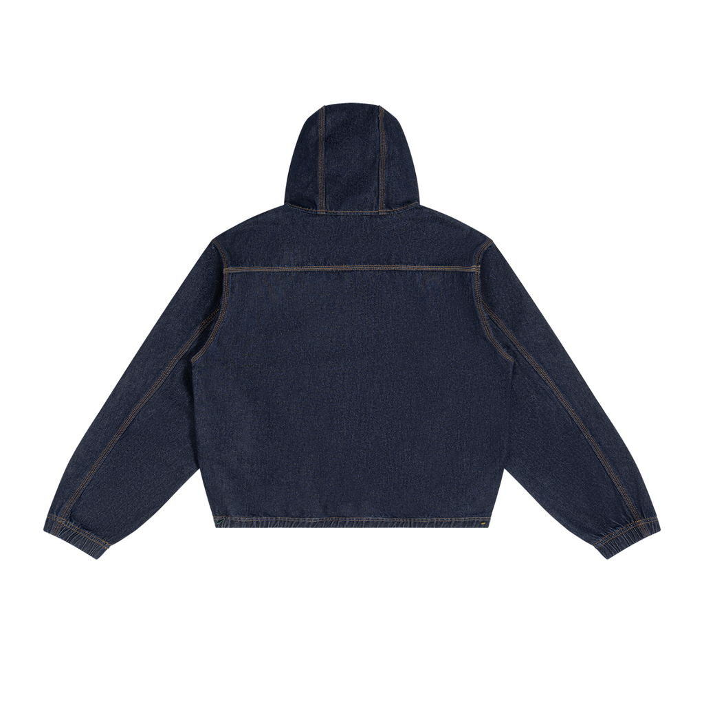 Men's Boxy Vintage Wash Hooded Denim Jacket ODMPOD