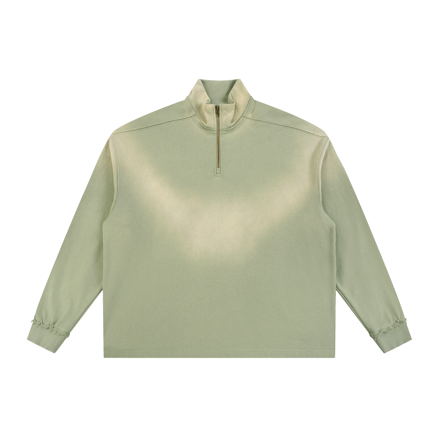 Sun Fade Raw Edge Quarter-Zip Sweatshirt D o n e s t a t e