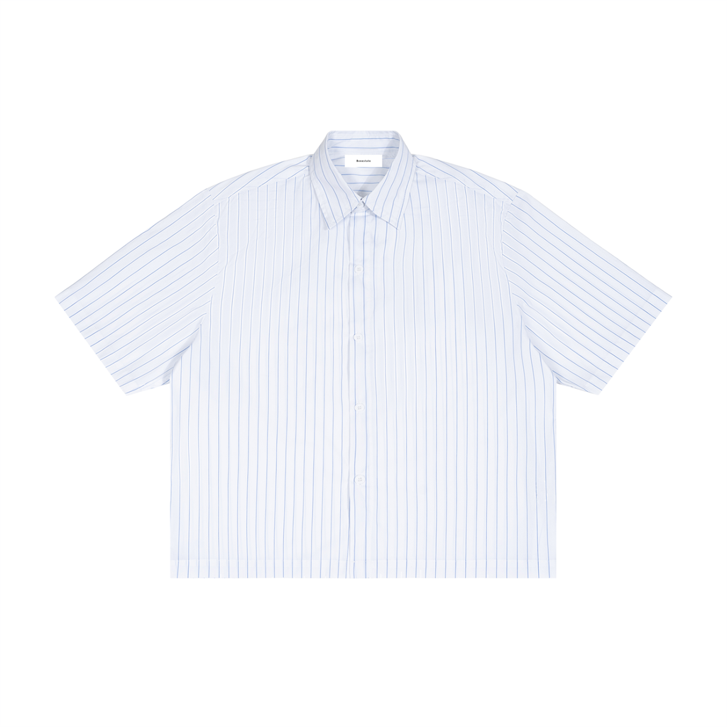 Unisex Striped Boxy Button-Up Shirt