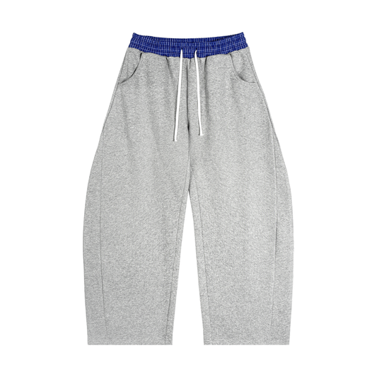 Plaid Waistband Barrel Sweatpants ODMPOD