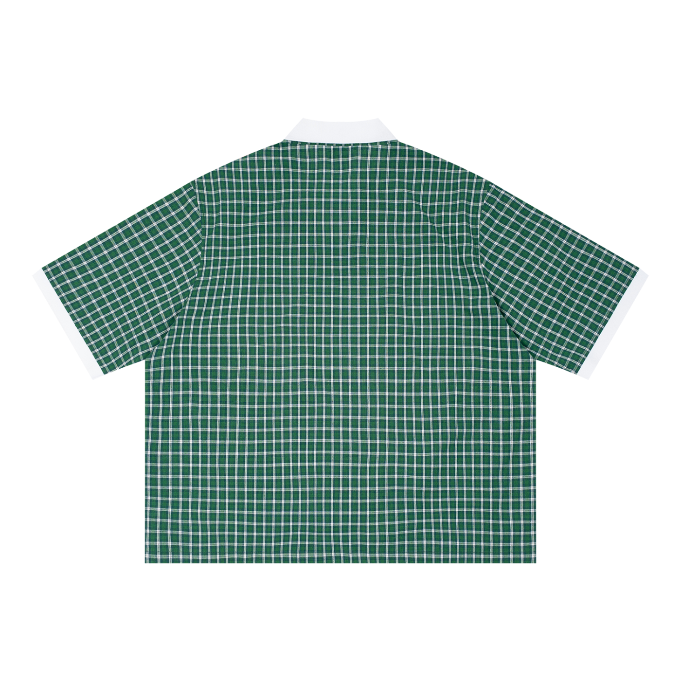 Unisex Boxy Plaid Color Block Polo Shirt ODMPOD