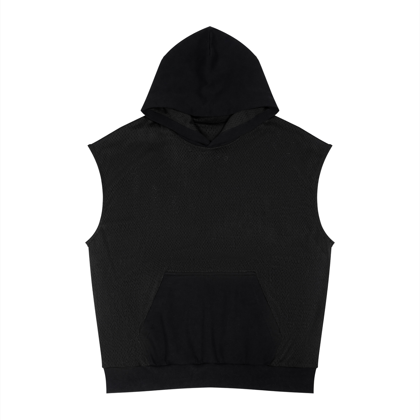 Unisex Panel Mesh Sleeveless Hoodie ODMPOD