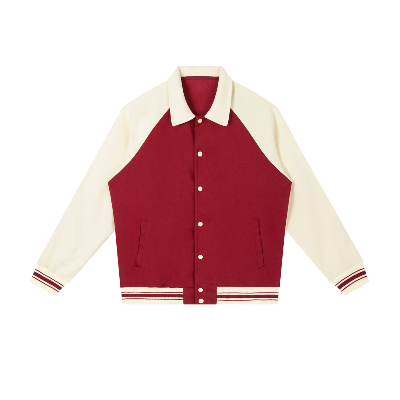Contrast Raglan Sleeve Baseball Jacket D o n e s t a t e