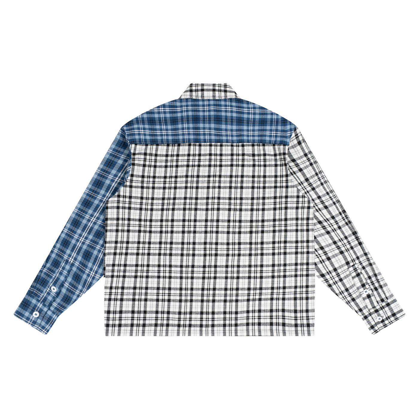 Unisex Oversized Plaid Color Block Shirt ODMPOD