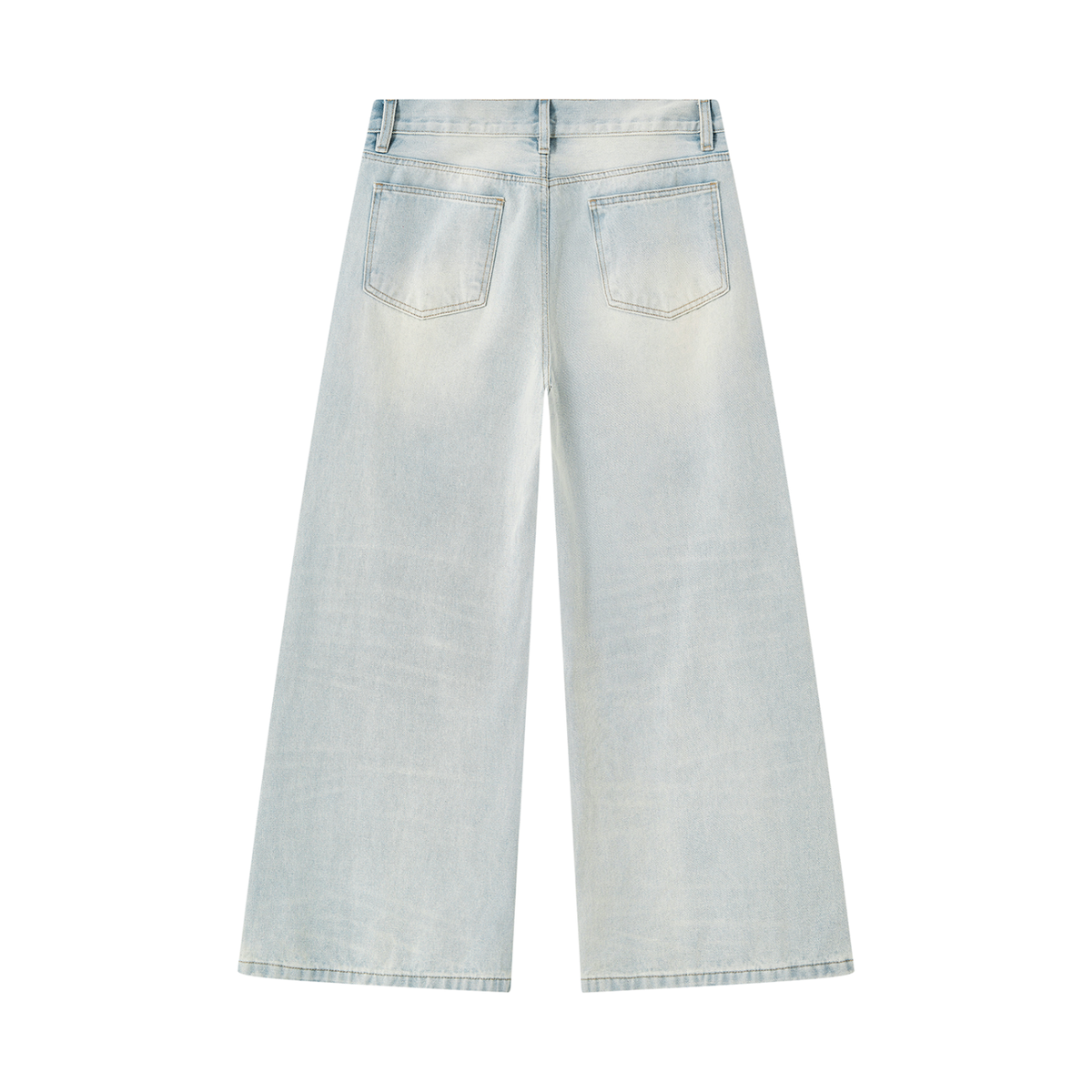 Men's Vintage Wash Wide Leg Denim Jeans