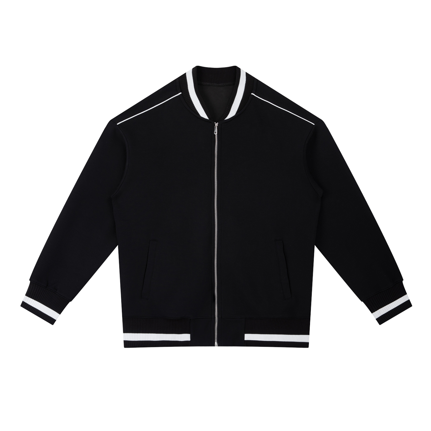 Contrast Piping Zip Bomber Jacket D o n e s t a t e