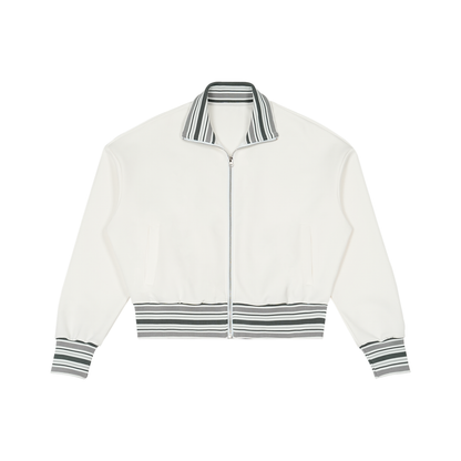 Striped Rib Collar Zip Jacket D o n e s t a t e