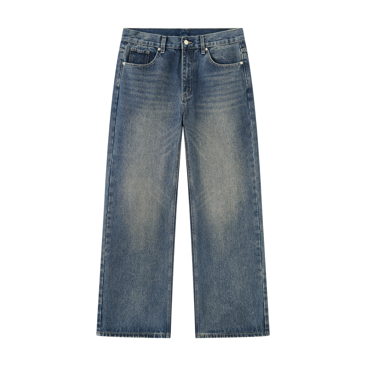 Men’s Vintage Wash Straight Leg Denim Jeans ODMPOD