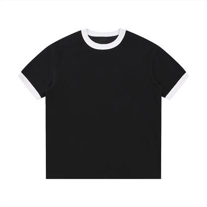 Contrast Edge Ribbed Crewneck T-Shirt D o n e s t a t e