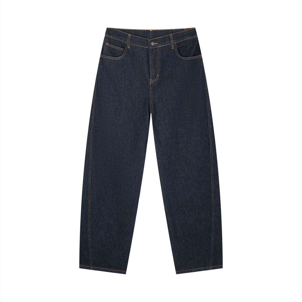 Men's Vintage Wash Barrel Leg Jeans ODMPOD
