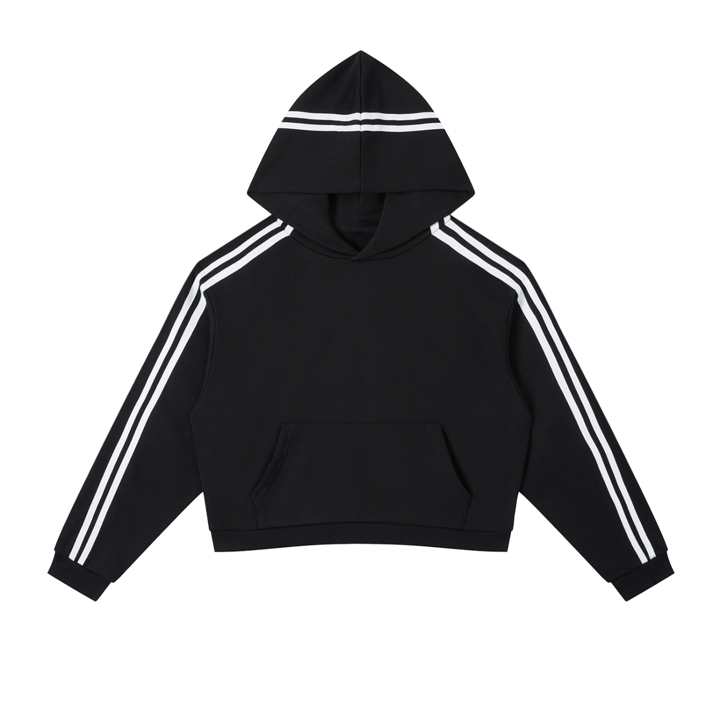 Contrast Side Stripe Cropped Hoodie ODMPOD