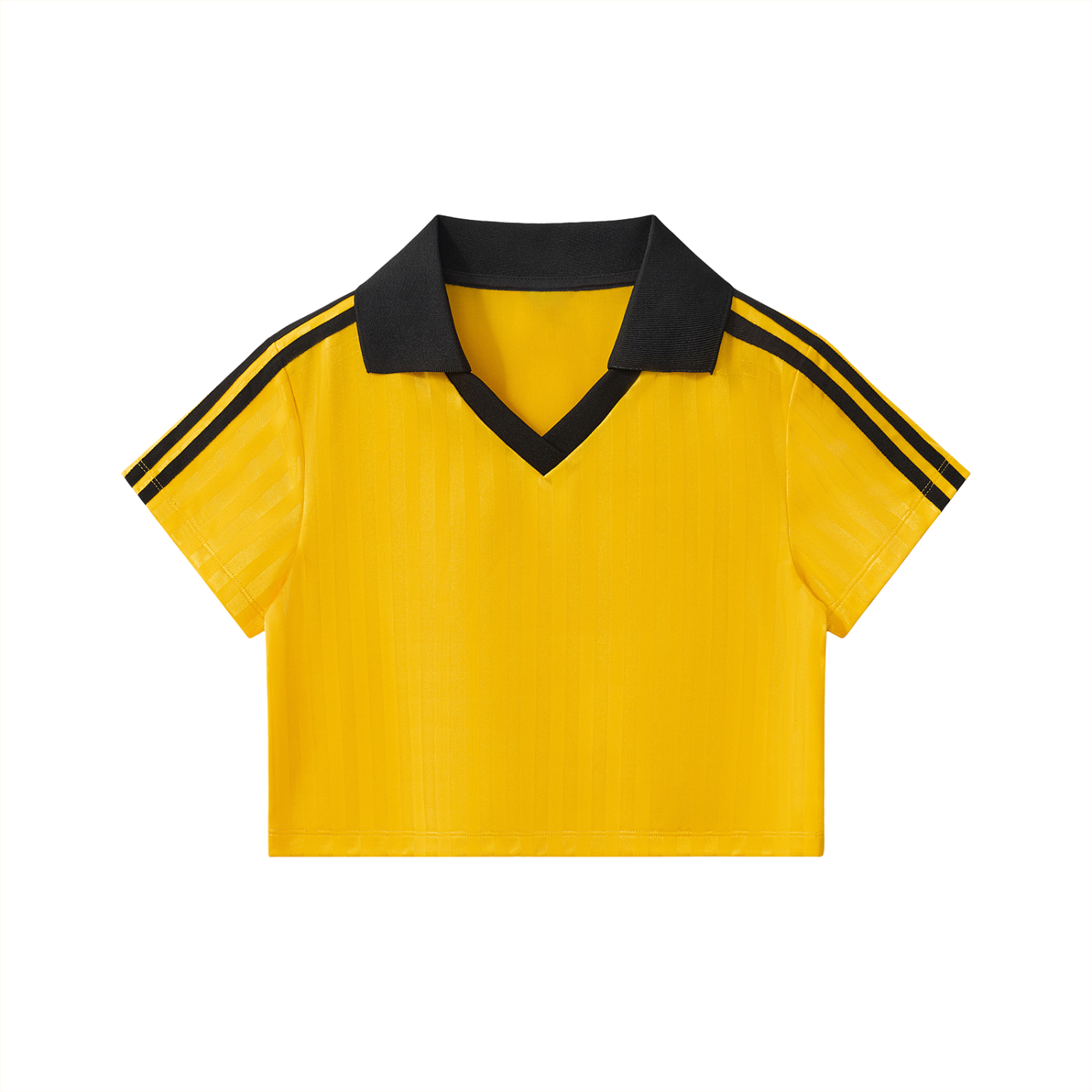 Contrast Collar Striped Cropped Jersey ODMPOD