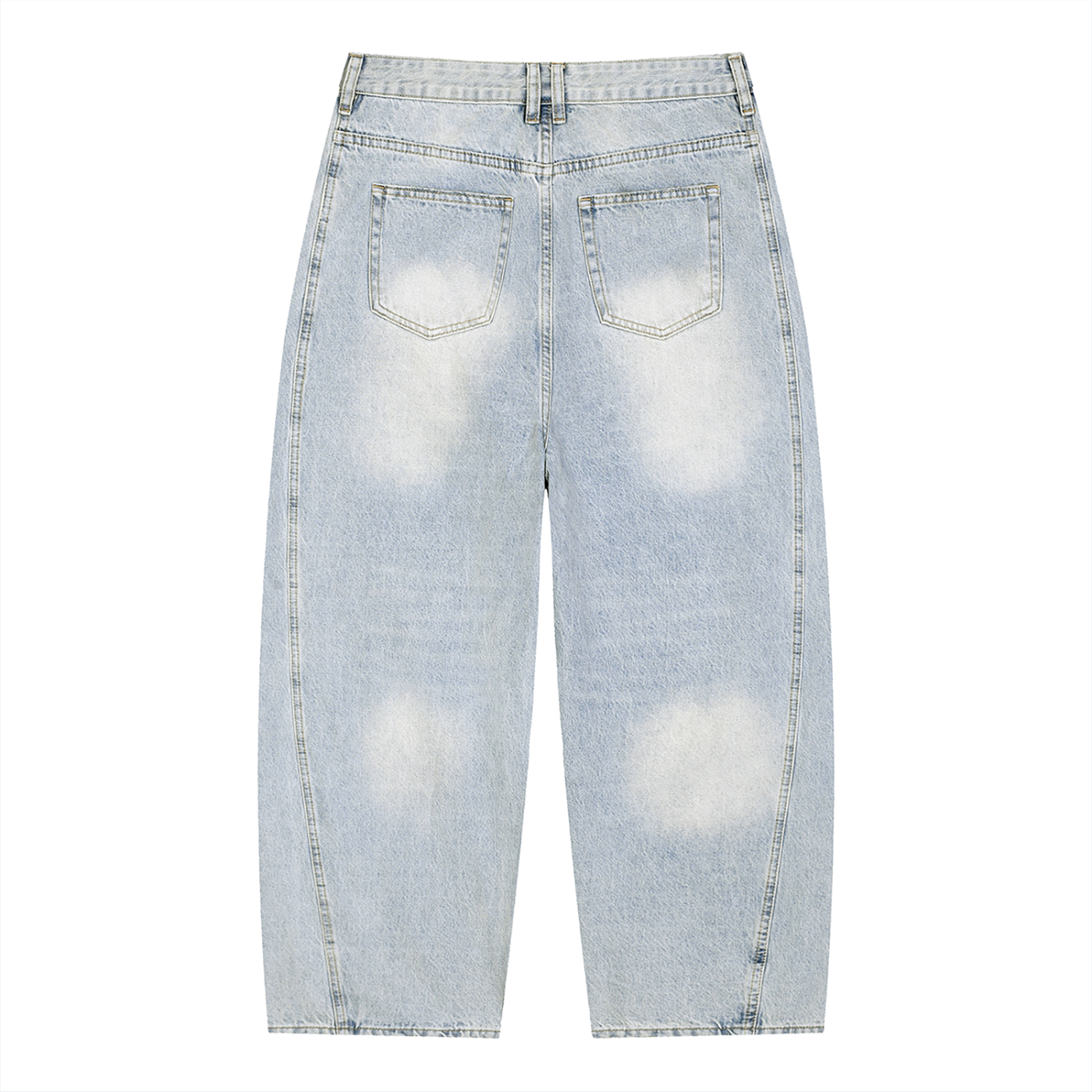 Men's Vintage Wash Sunfade Barrel Leg Jeans ODMPOD