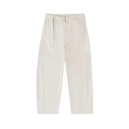 Belted Barrel-leg Chino Pants D o n e s t a t e