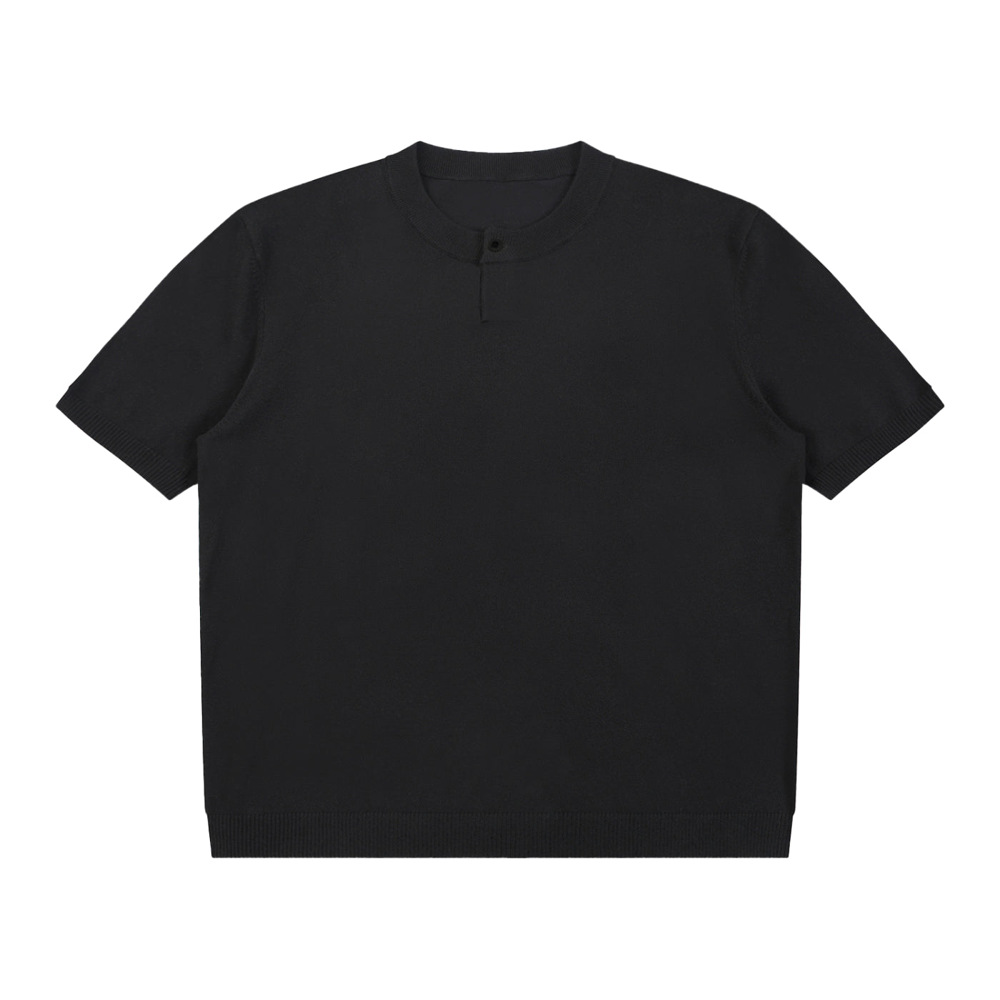 Cotton Knit Short Sleeve Henley T-Shirt