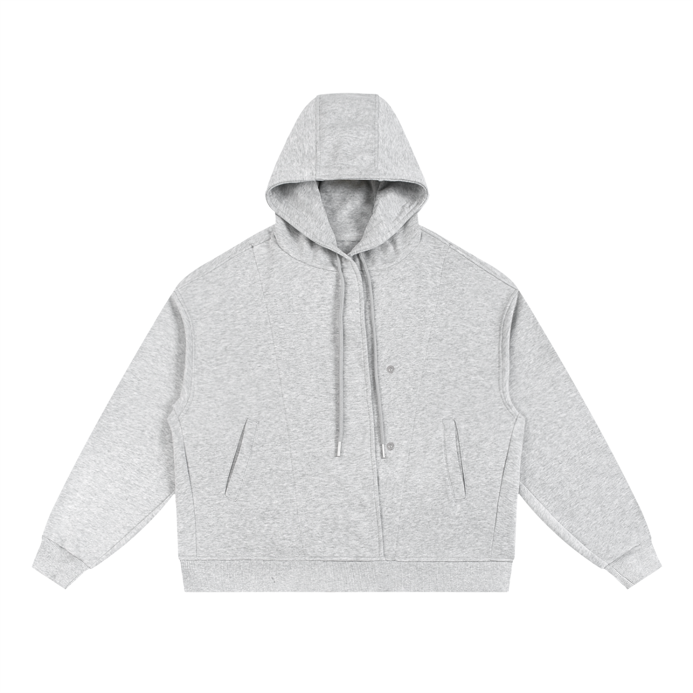 Boxy Button Placket Hoodie D o n e s t a t e