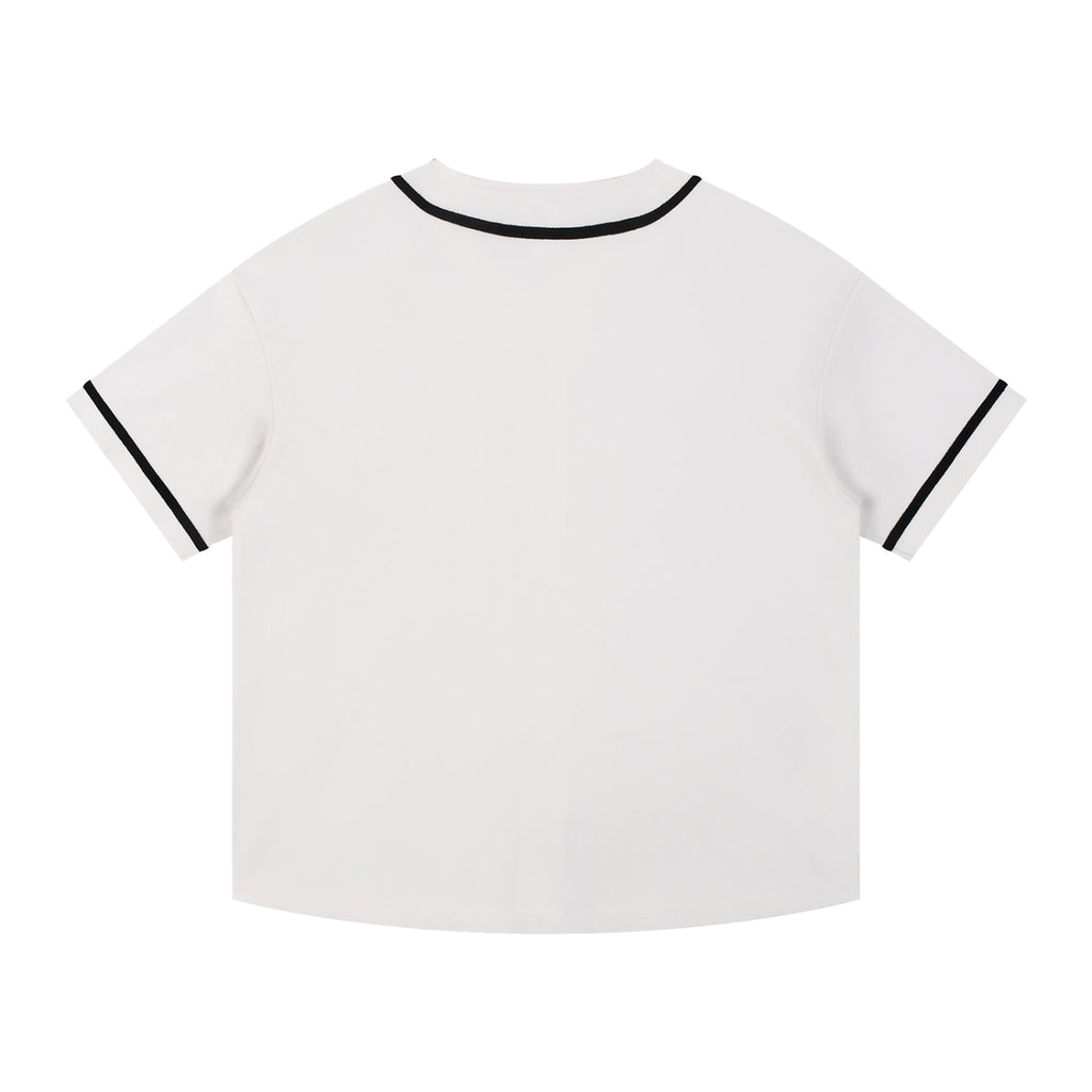 Contrast Piped Button-Up Jersey