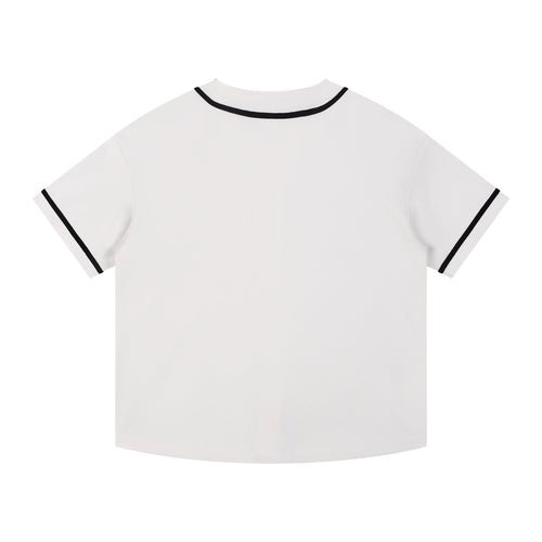 Contrast Piped Button-Up Jersey