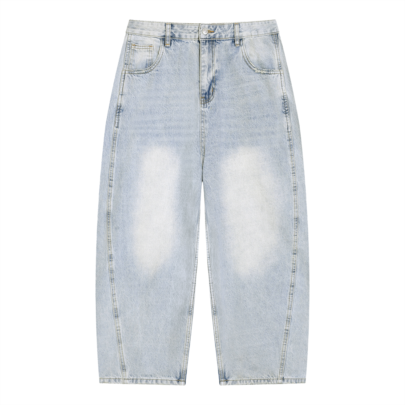 Men's Vintage Wash Sunfade Barrel Leg Jeans ODMPOD