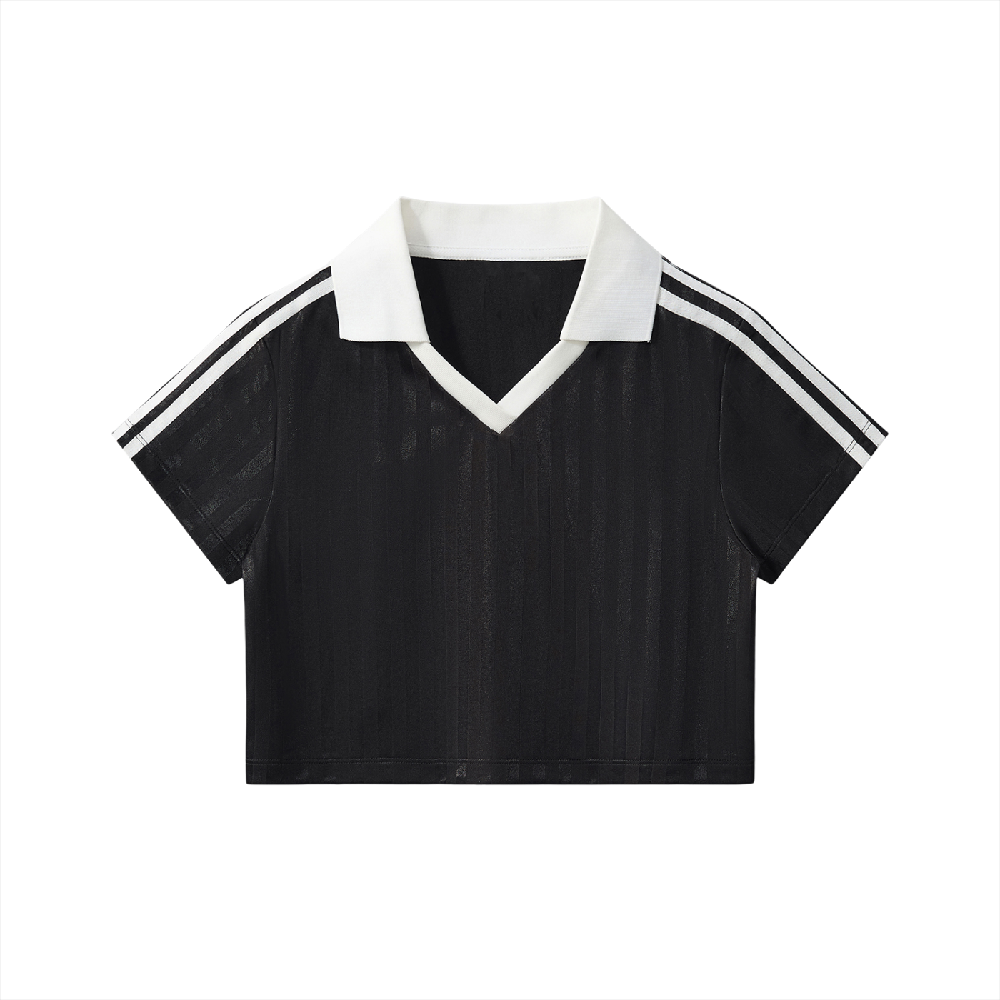 Contrast Collar Striped Cropped Jersey ODMPOD