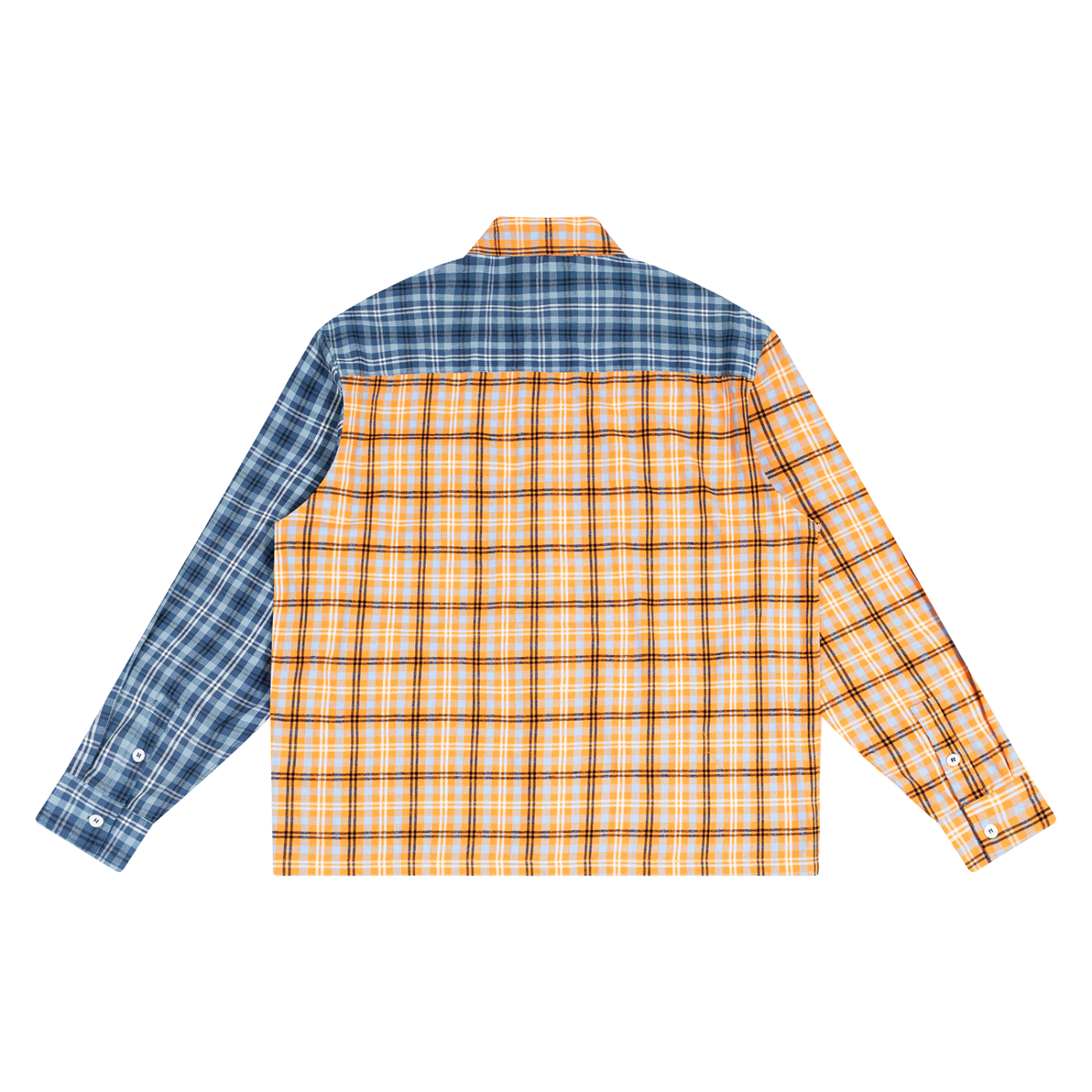 Unisex Oversized Plaid Color Block Shirt ODMPOD